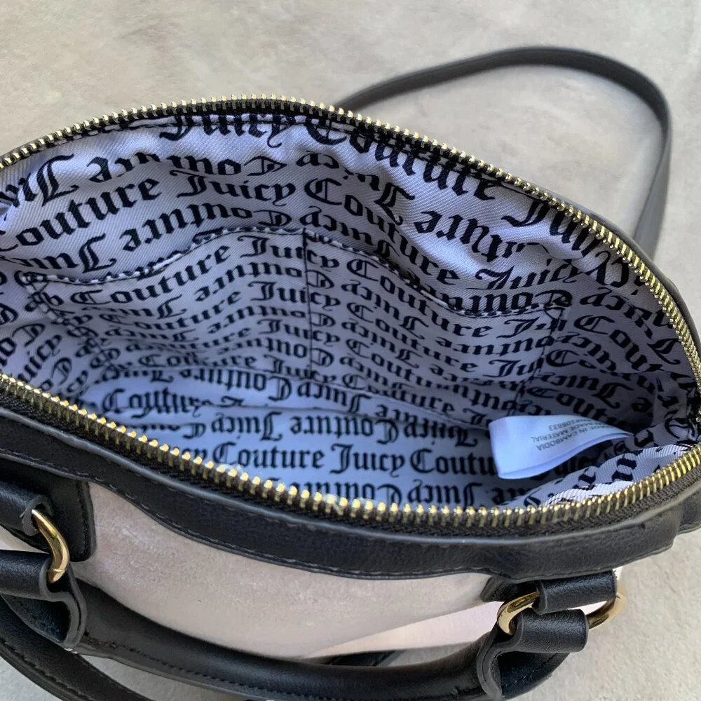 Juicy Couture Brushed Velvet and Faux Leather Handbag with Shoulder Strap - Picture 11 of 14